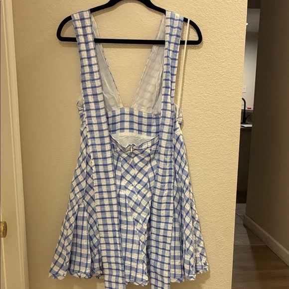 Free People Lavender and White Checkered Mini Dress - Picture 4 of 6